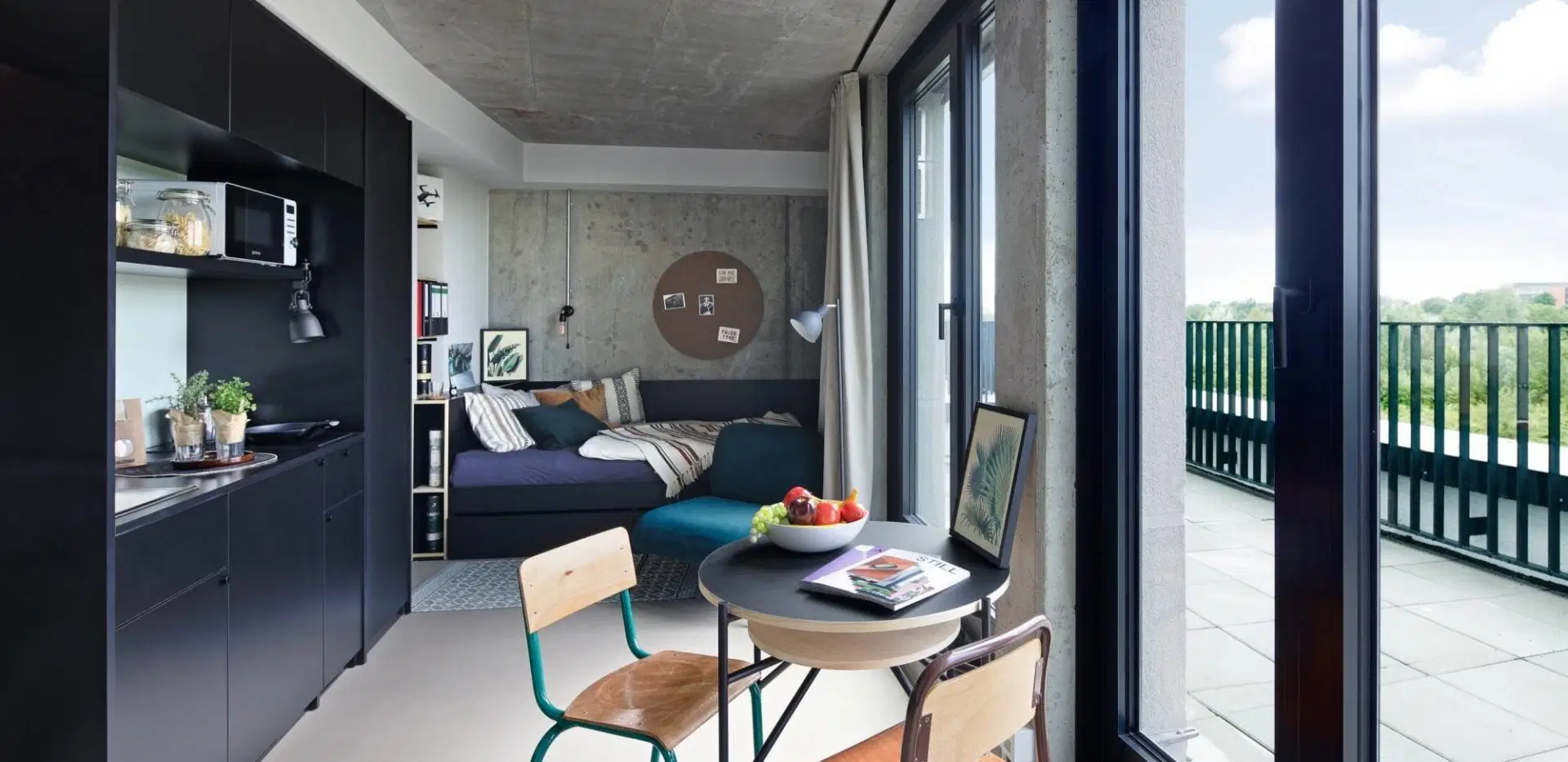 Neon Wood Frankfurt Riedberg, Frankfurt – Studio (Penthouse Loft Balcony)
