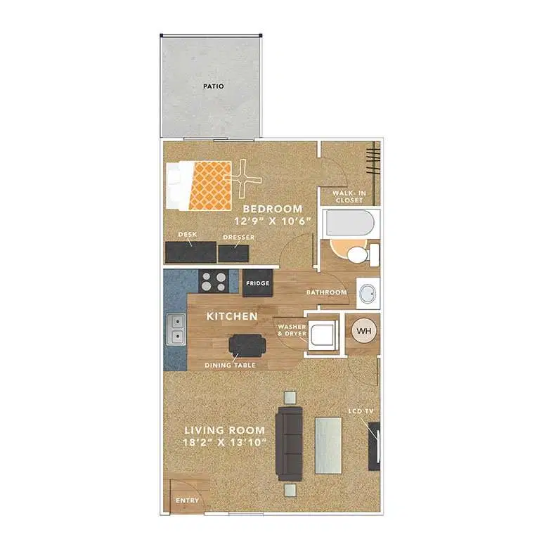 The Village at Colbert Park, Champaign – 1 Bed 1 Bath