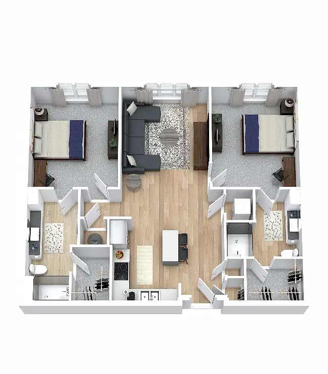 The Carlton House, Lubbock – 2 Bedroom 2 Bathroom Penthouse