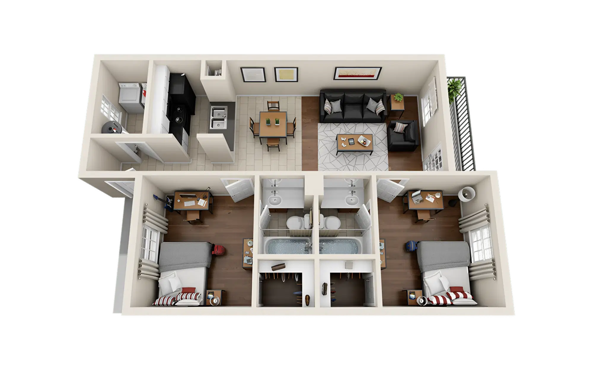 The Vine at Bermuda Run, Statesboro – Private Room - Tile (2 Bed - 2 Bath)