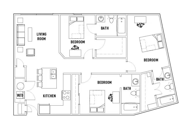 Crest At Pearl, Austin – Room in 3 Bed - 3 Bath A