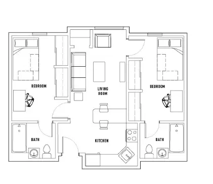 University Village Temple, Philadelphia – Room in 2 Bed - 2 Bath