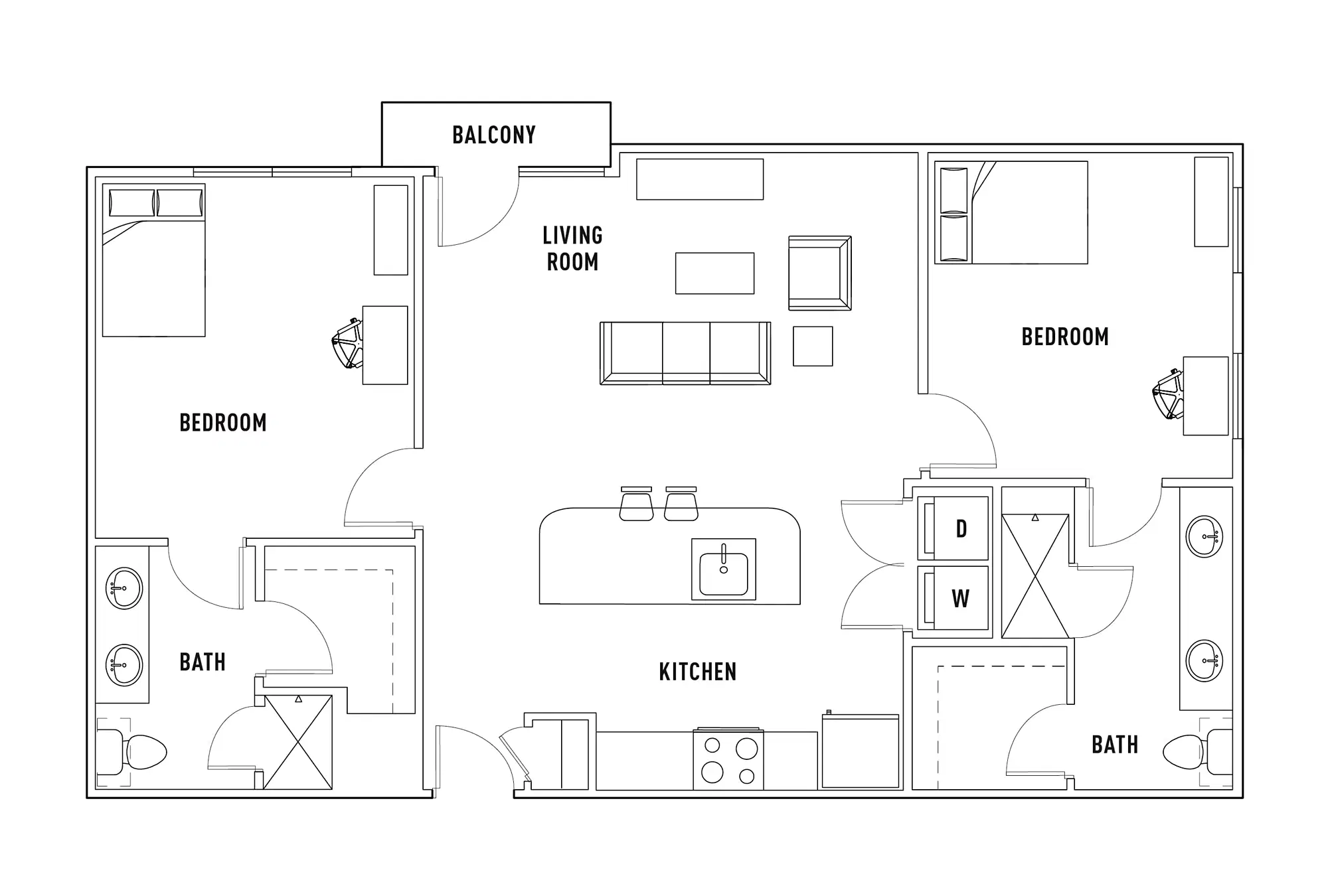 Texan and Vintage, Austin – Vintage: 2 Bed - 2 Bath A