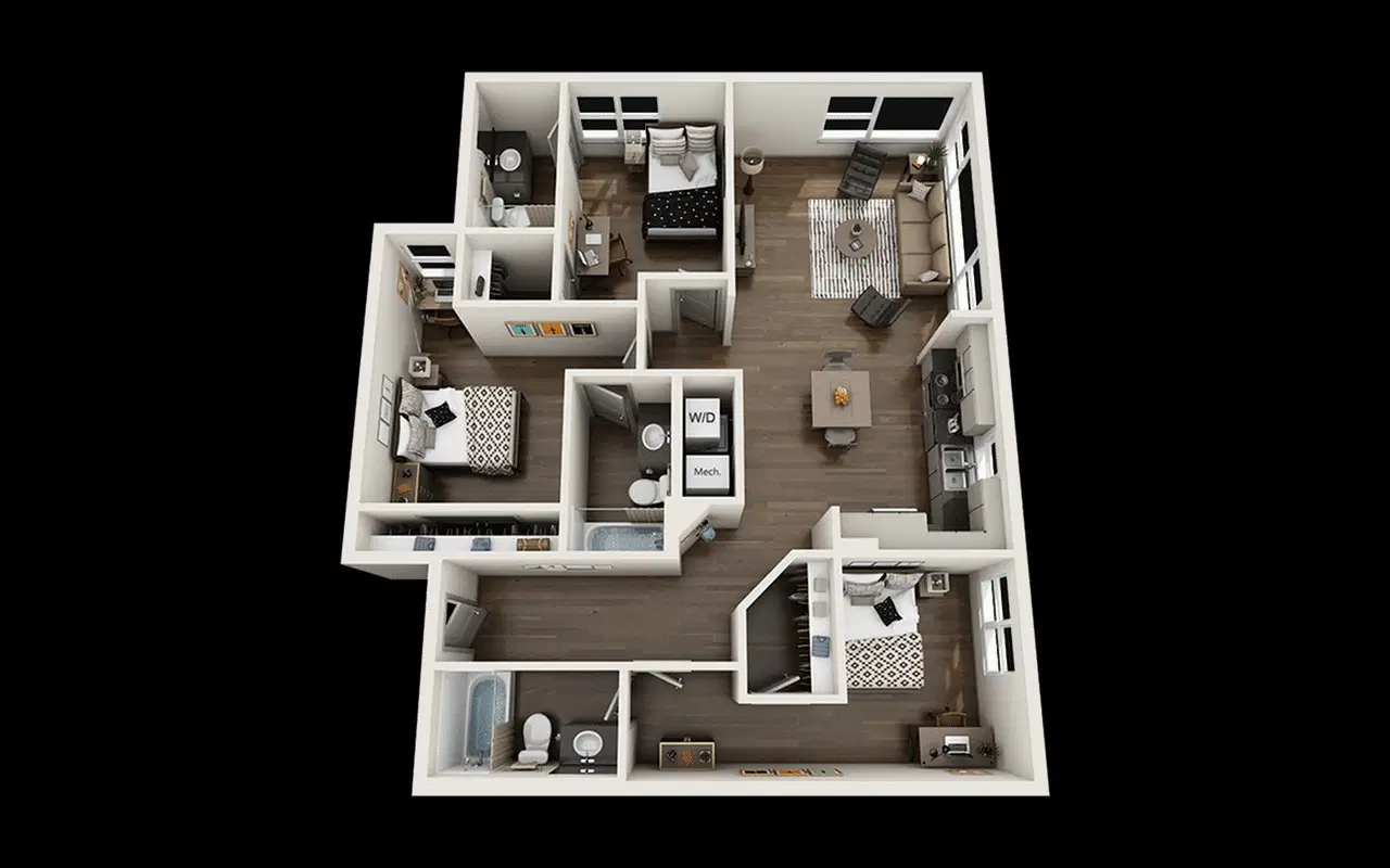 Proximity At 10th, Greenville – Private Room - Oculus (3 Bed - 3 Bath)
