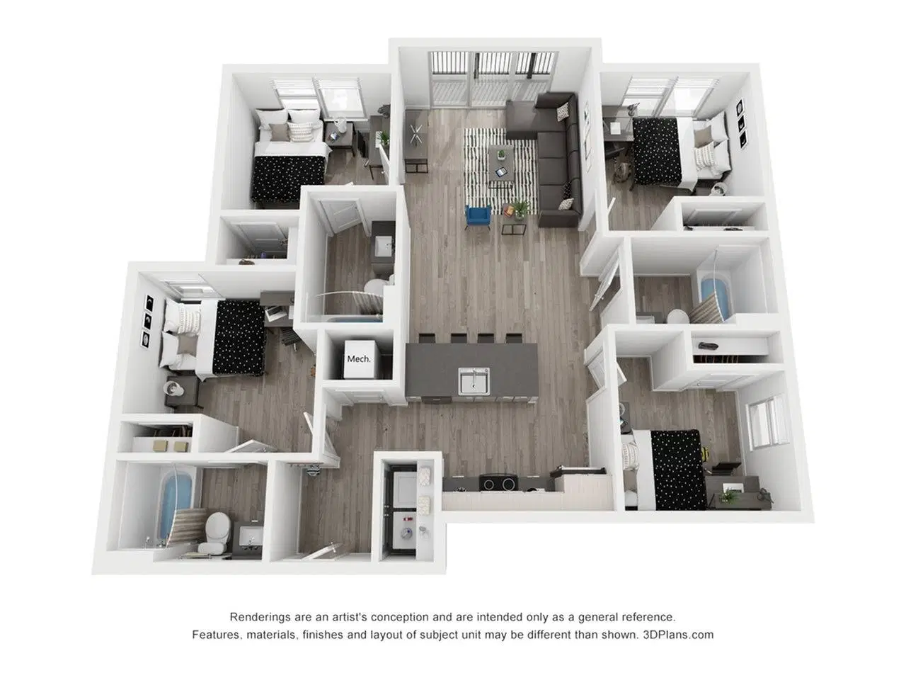 The Metropolitan Gainesville, Gainesville – Room in 4 Bedroom 3 Bathroom | D4