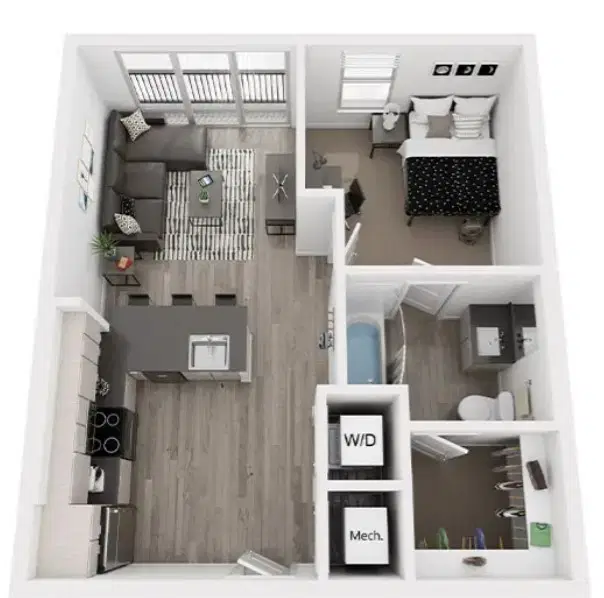 The Metropolitan Gainesville, Gainesville – Room in 1 Bedroom 1 Bathroom | A1