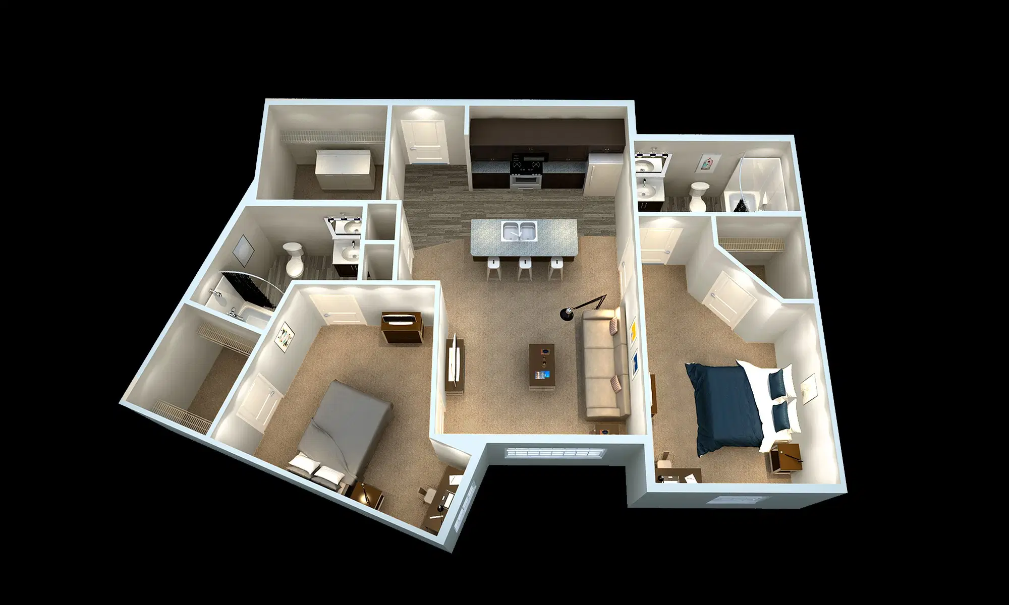 University Edge Dickinson Lofts, Greenville – 2 Bed 2 Bath