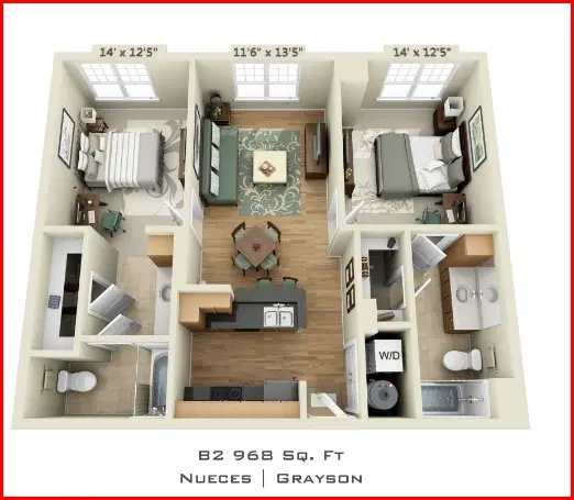 Grayson House, Austin – 2 Bedroom 2 Bathroom