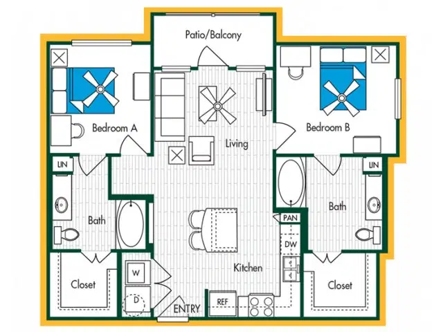 Domain at Waco, Waco – 2 Bedroom 2 Bathroom