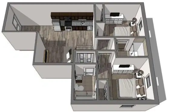 The Eleanor At Chestnut, Philadelphia – 2 Bedroom 2 Bathroom Standard