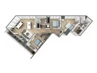 Anova uCity Square, Philadelphia – 3 Bedroom 2 Bathroom