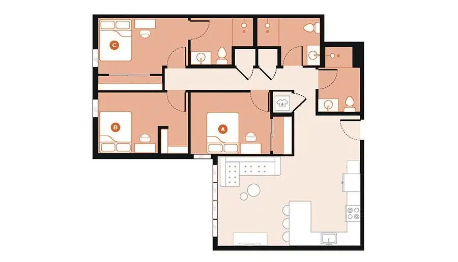 Hub on Campus Tampa, Tampa – 3 Bed 3 Bath
