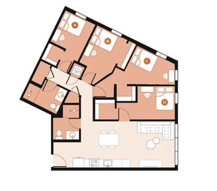 Hub on Campus Tampa, Tampa – 4 Bed 2 Bath