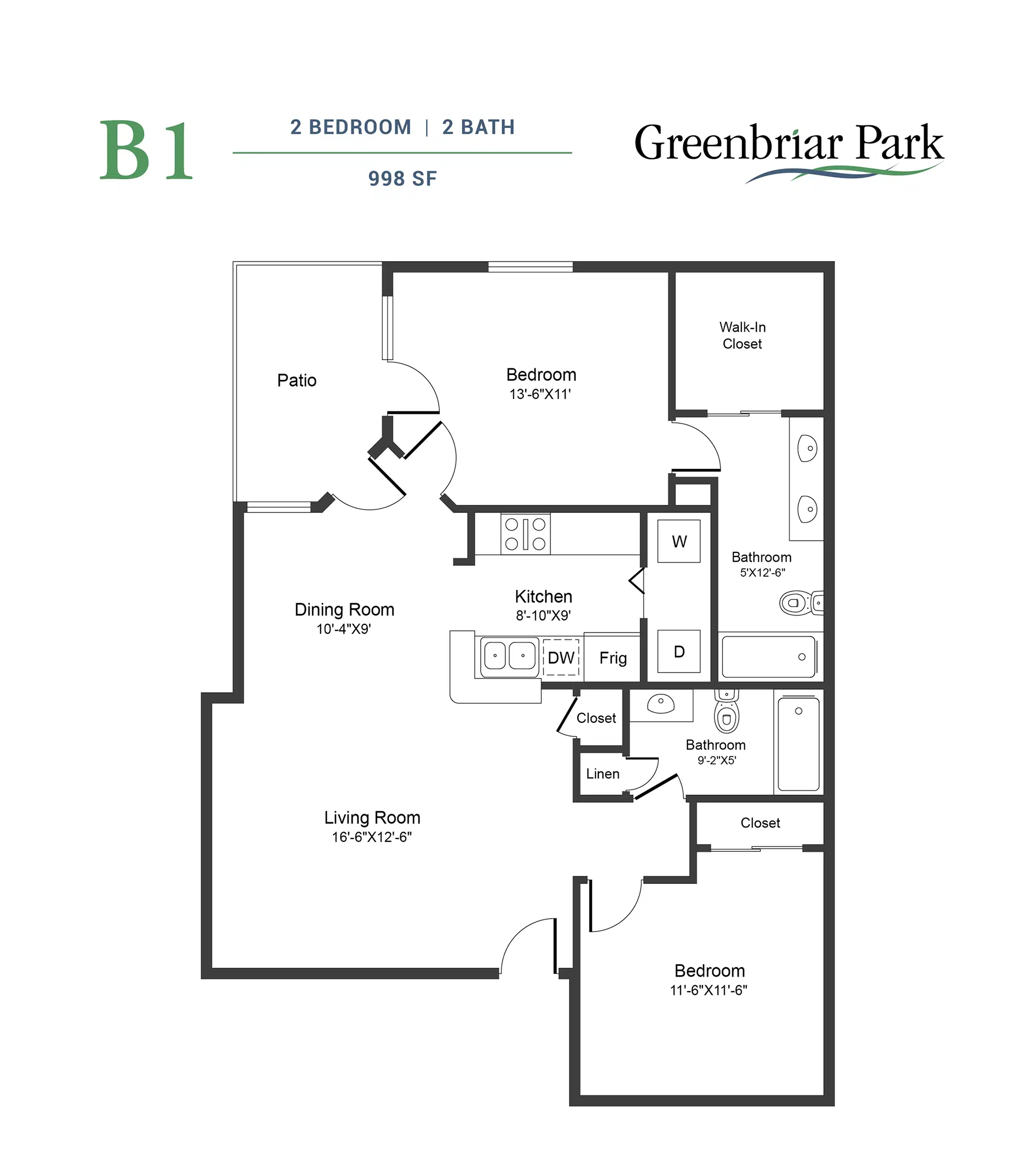Greenbriar Park, Houston – 2 Bed 2 Bath