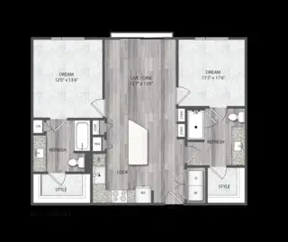 Encore Montrose, Houston – 2 Bed 2 Bath