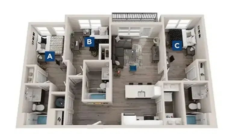 Standard at Bloomington, Bloomington – Camden Room in 3 Bedroom 3 Bathroom