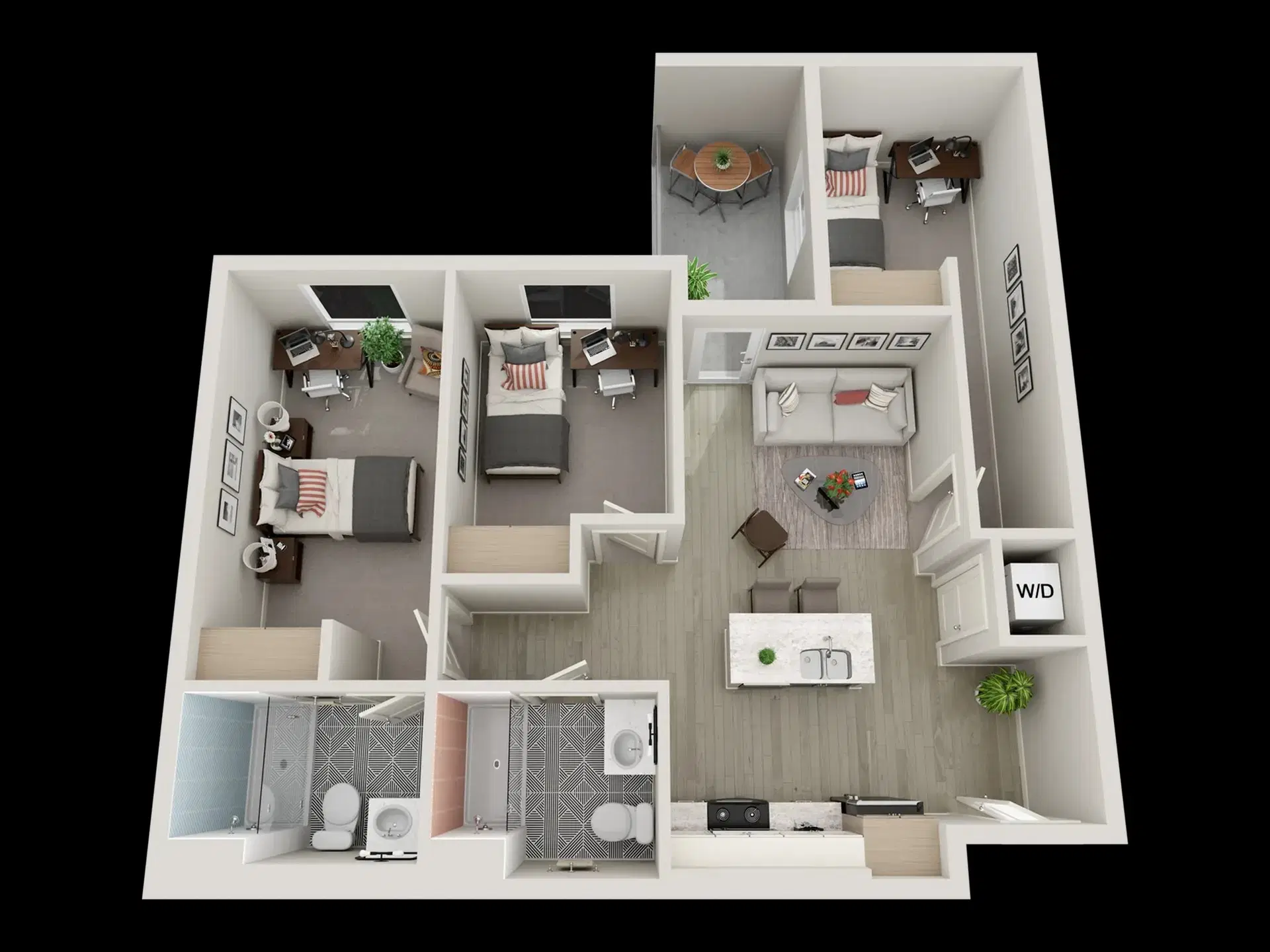 Jefferson Flats, Los Angeles – Room in a 3 Bed 2 Bath | 3 Bed 2 Bath B