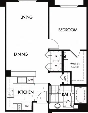 Trio Apartments, Los Angeles – 1 Bedroom 1 Bathroom Apartment