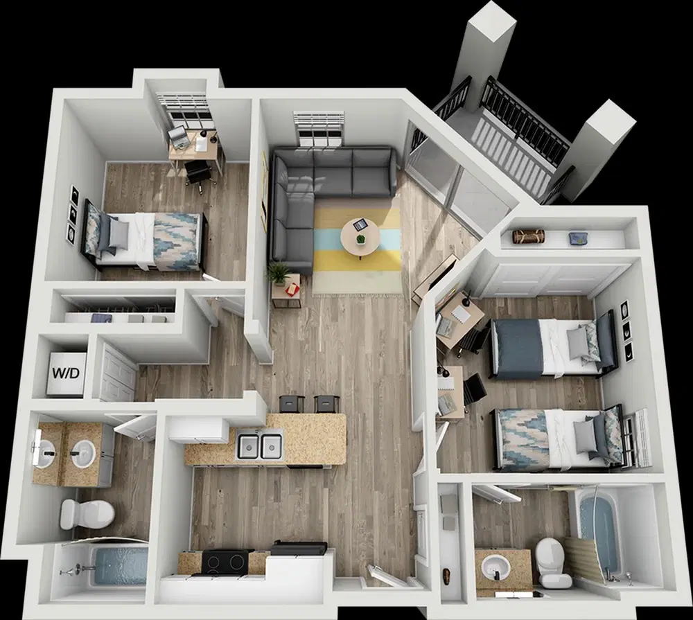West 27th Place, Los Angeles – Room in 2 Bedroom 2 Bathroom | B1G