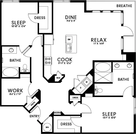 Axis 110, Richardson – 2 Beds 2 Baths