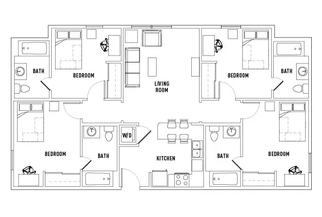Callaway Villas, College Station – Room in 4 Bed - 4 Bath