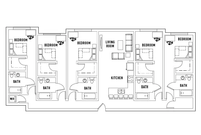 Stadium Centre, Tallahassee – Room in Edge: 5 Bed - 5 Bath