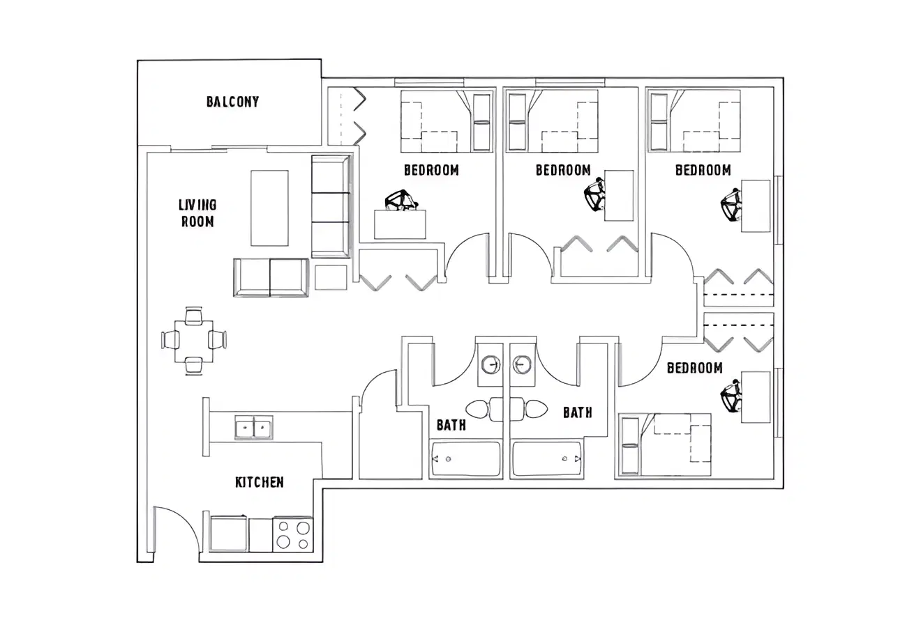 University Village, Tallahassee – Room in Oaks: 4 Bed - 2 Bath