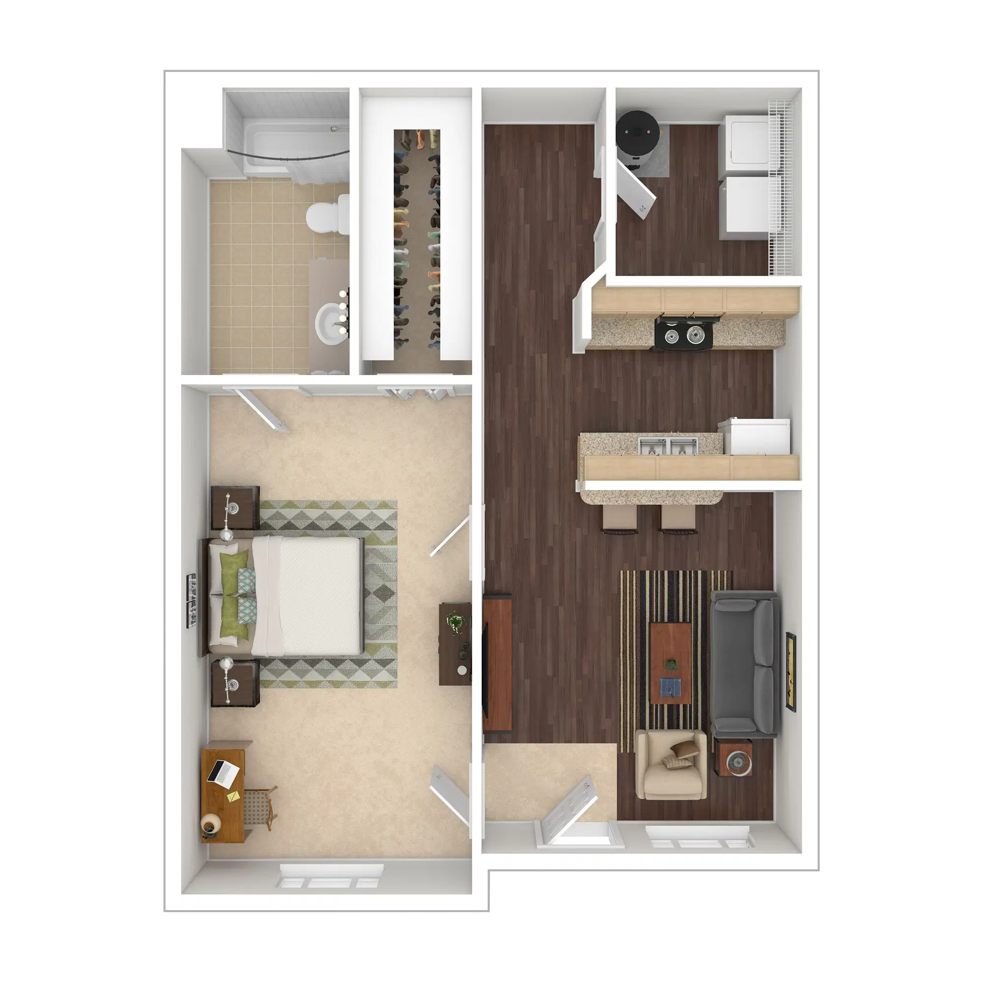 Collegiate Suites of Blacksburg, Blacksburg – 1 Bedroom 1 Bathroom | 1x1 B
