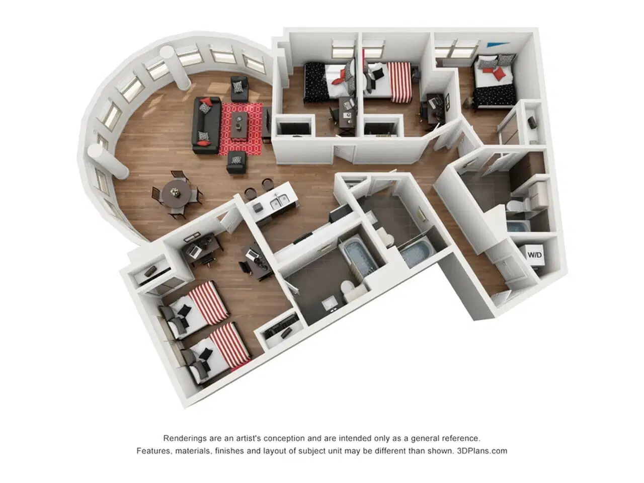 Icon Plaza, Los Angeles – Room in 4 Bedroom 3 Bathroom | D5