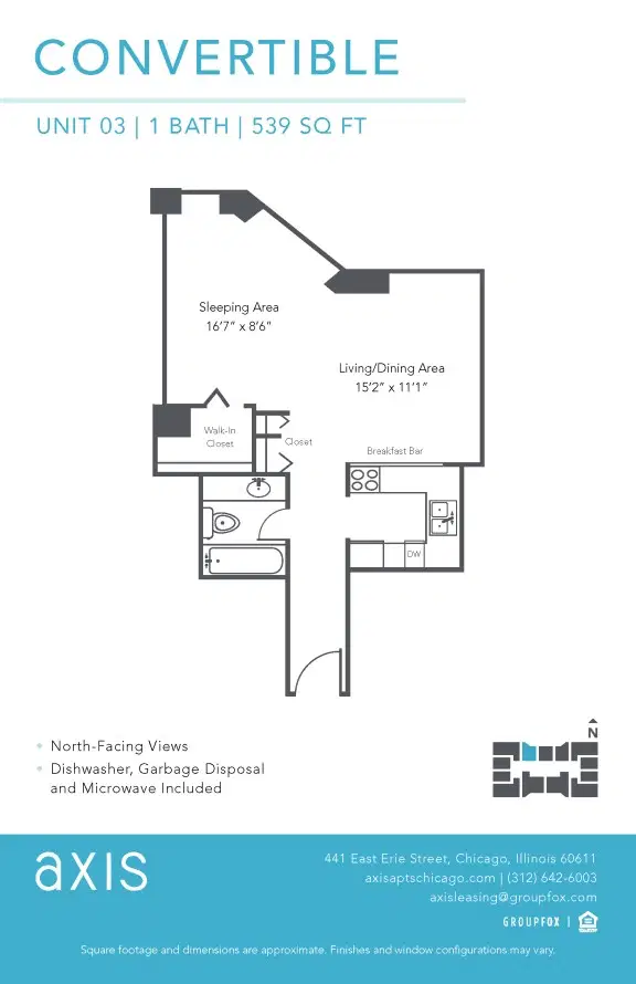 Axis Apartments & Lofts, Chicago – Studio