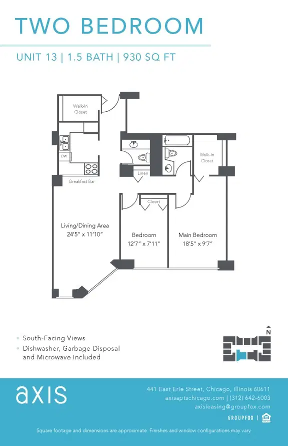 Axis Apartments & Lofts, Chicago – 2 Bed 1.5 Bath