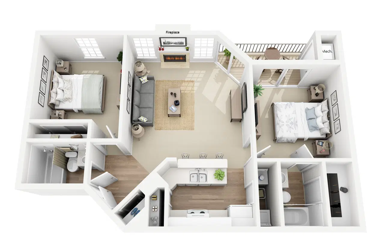 Ironwood Gardens Apartments, Normal – 2 Bed 2 Bath