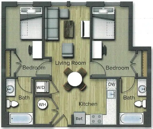 Terrapin Row, College Park – 2 Bedroom 2 Bathroom