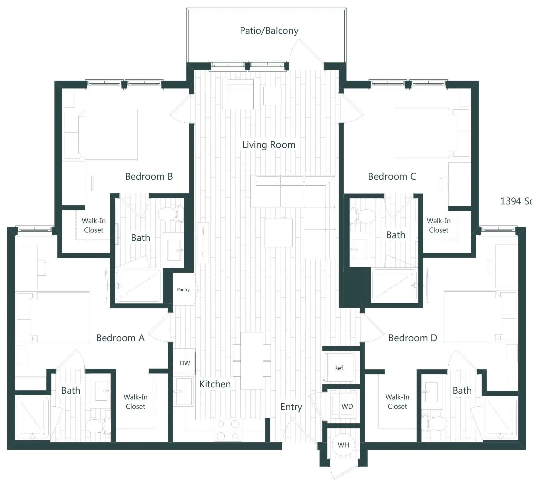 Aero on 24th, Gainesville – 4 Bed 4 Bath