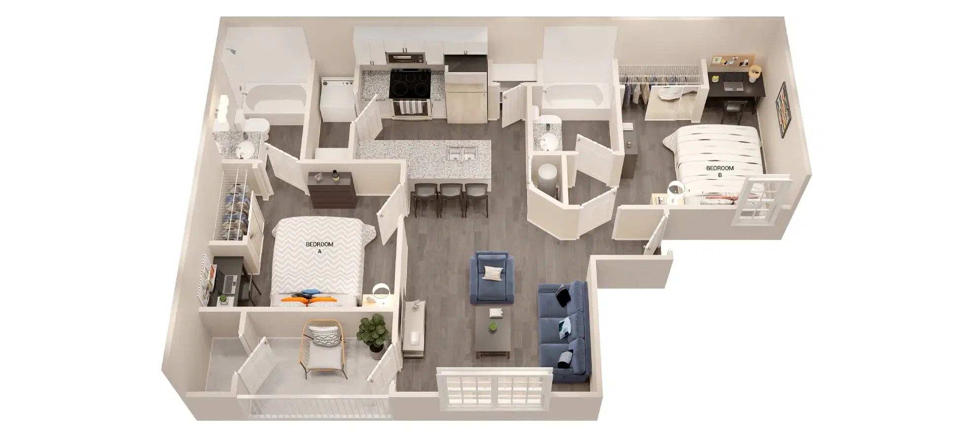 On20 Apartments, Gainesville – 2 Bedroom 2 Bathroom