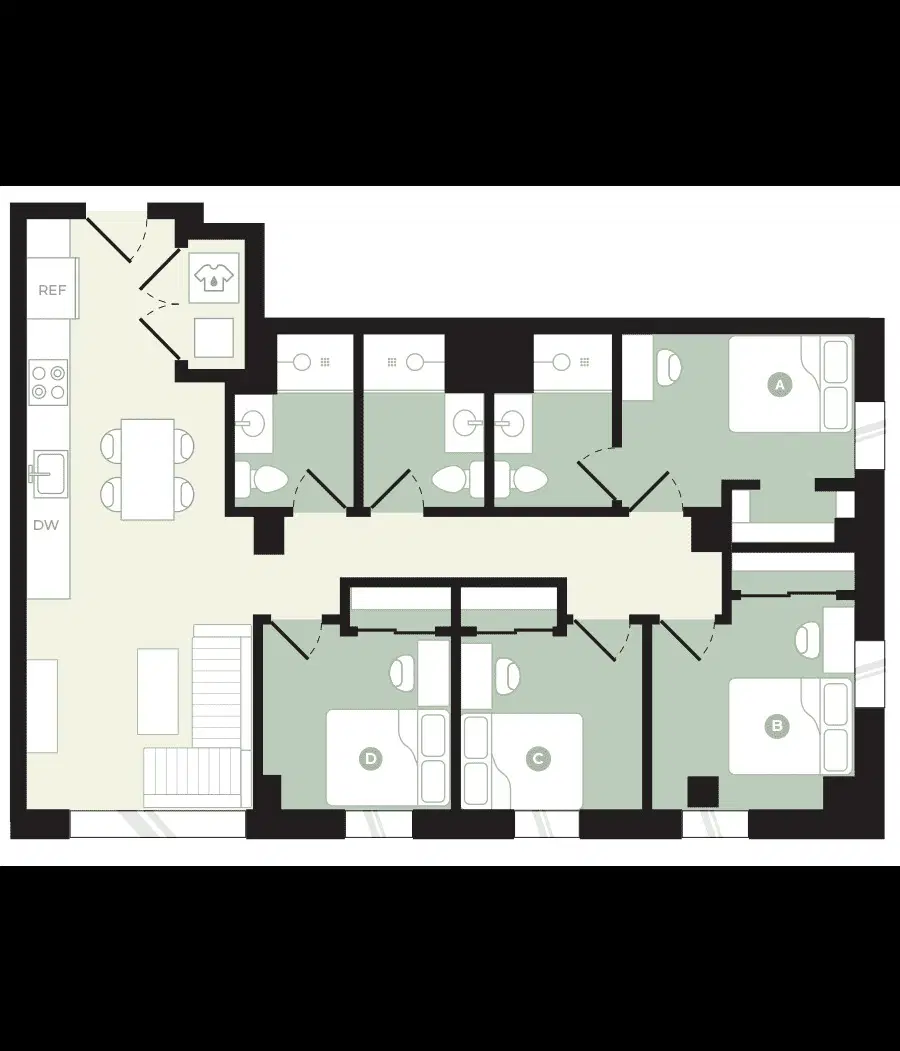 Hub College Park, College Park – 4 Bedroom 3 Bathroom