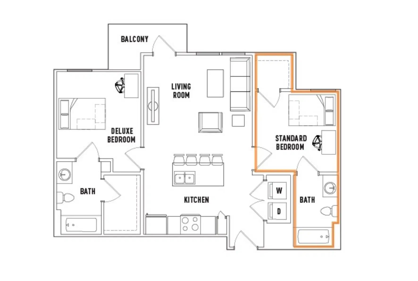 The Arlie, Arlington – Room in 2 Bed - 2 Bath A
