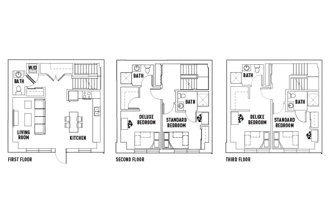 Campus Edge On Pierce, West Lafayette – Room in 4 Bed - 4.5 Bath Townhome