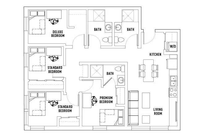Campus Edge On Pierce, West Lafayette – Room in 4 Bed - 3 Bath A