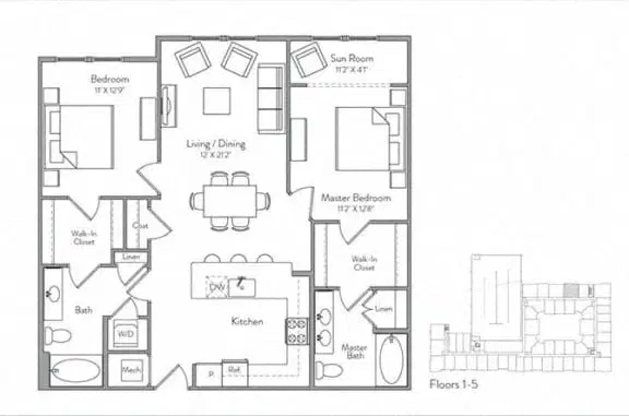 Monument Village, College Park – 2 Bed 2 Bath