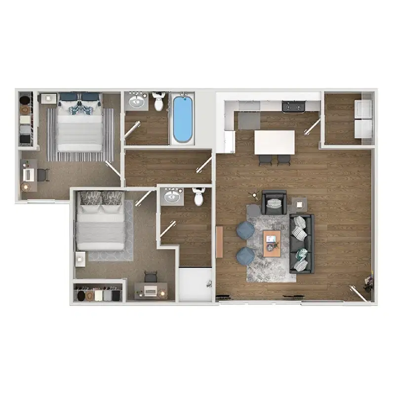 The Leonard, Denton – Hickory 2x2 - Furnished Room in 2 Bedroom 2 Bathroom