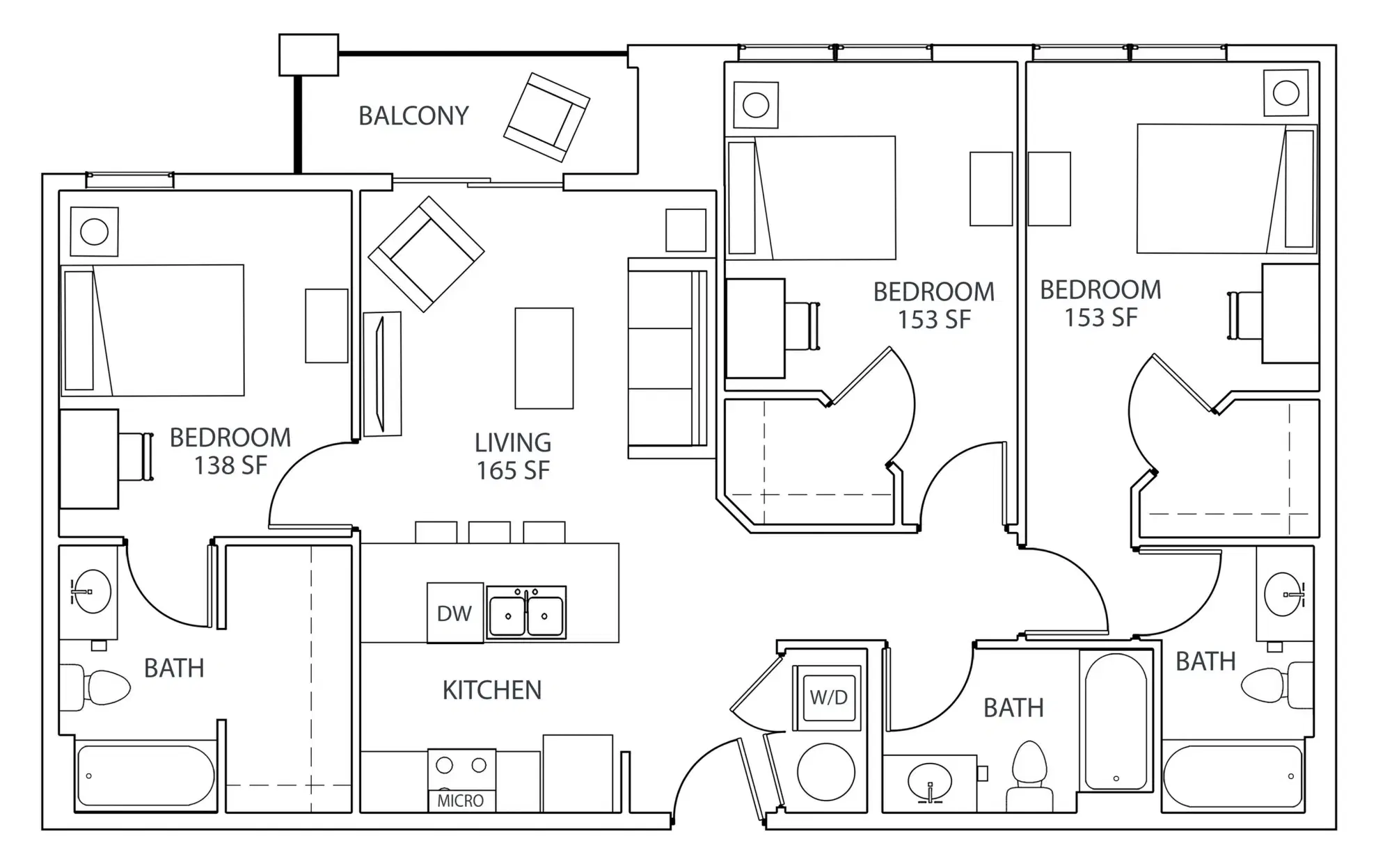 StateHouse Highline On 9th, Columbus – 3 Bed 3 Bath
