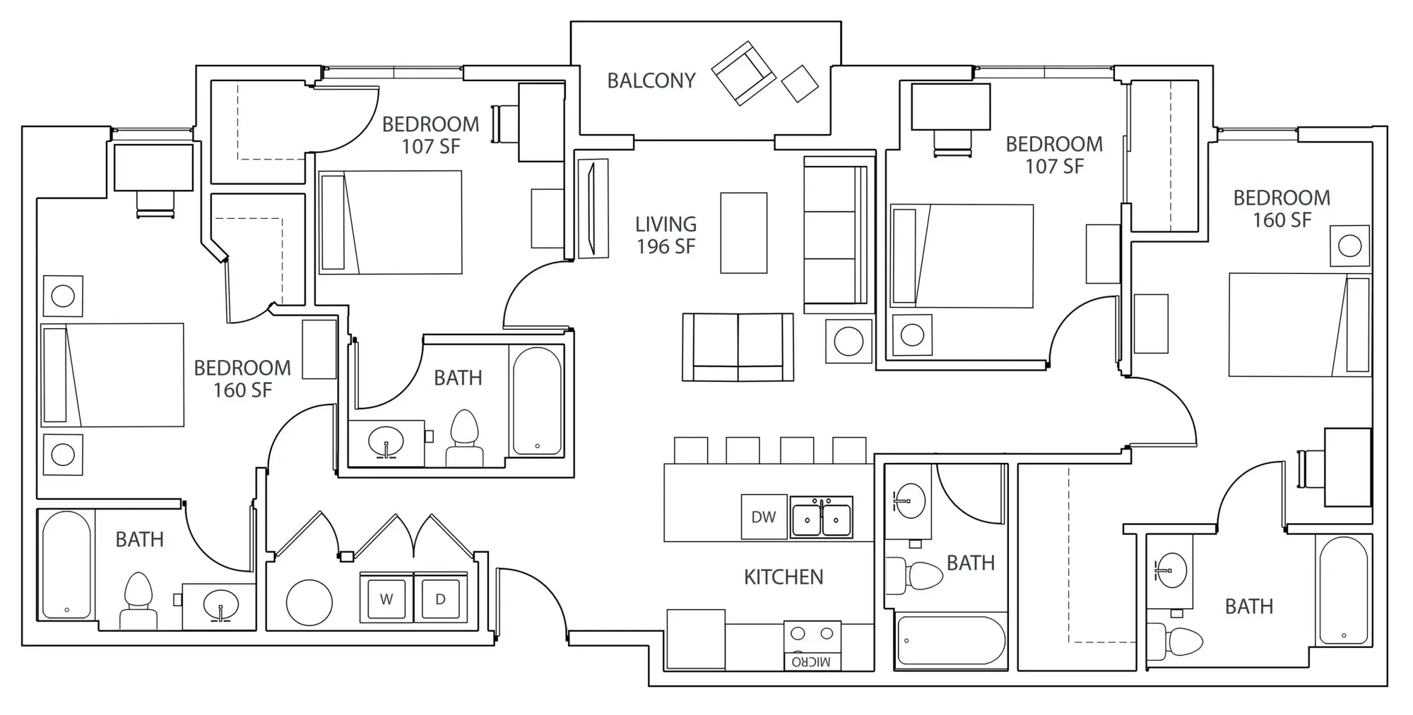 StateHouse Highline On 9th, Columbus – 4 Bed 4 Bath