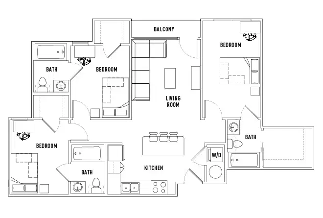 Campus Edge On UTA Boulevard, Arlington – Room in 3 Bed - 3 Bath