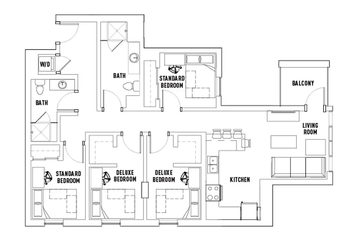 Campus Edge Ann Arbor, Ann Arbor – Room in 4 Bed - 2 Bath A