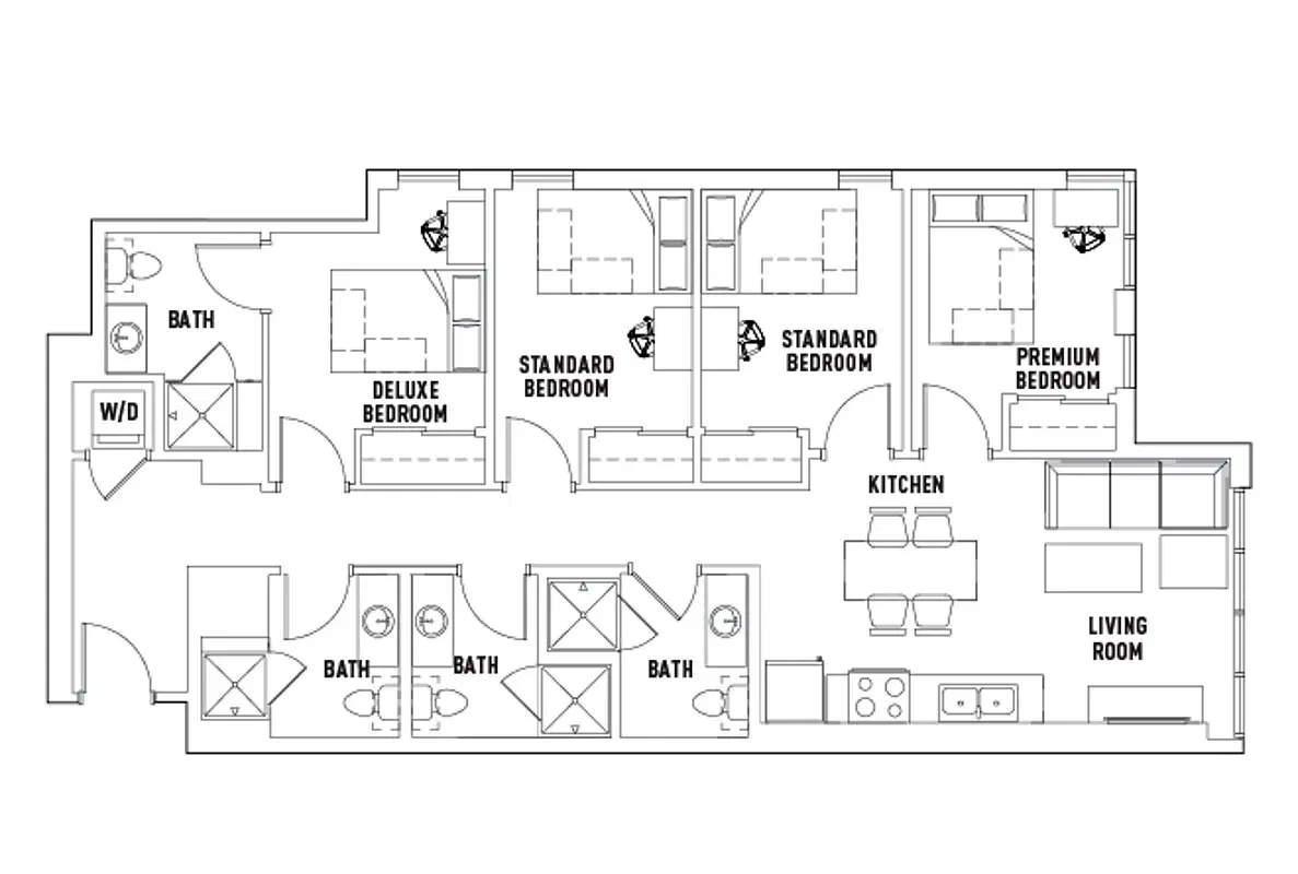 Campus Edge Ann Arbor, Ann Arbor – Room in 4 Bed - 4 Bath A