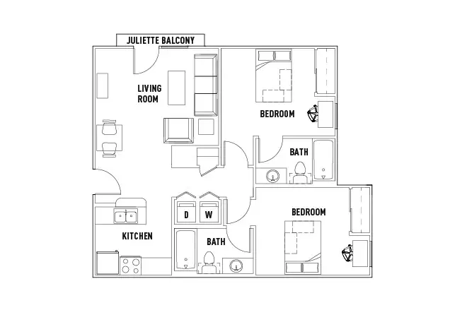 City Parc At Fry Street, Denton – Room in 2 Bed - 2 Bath