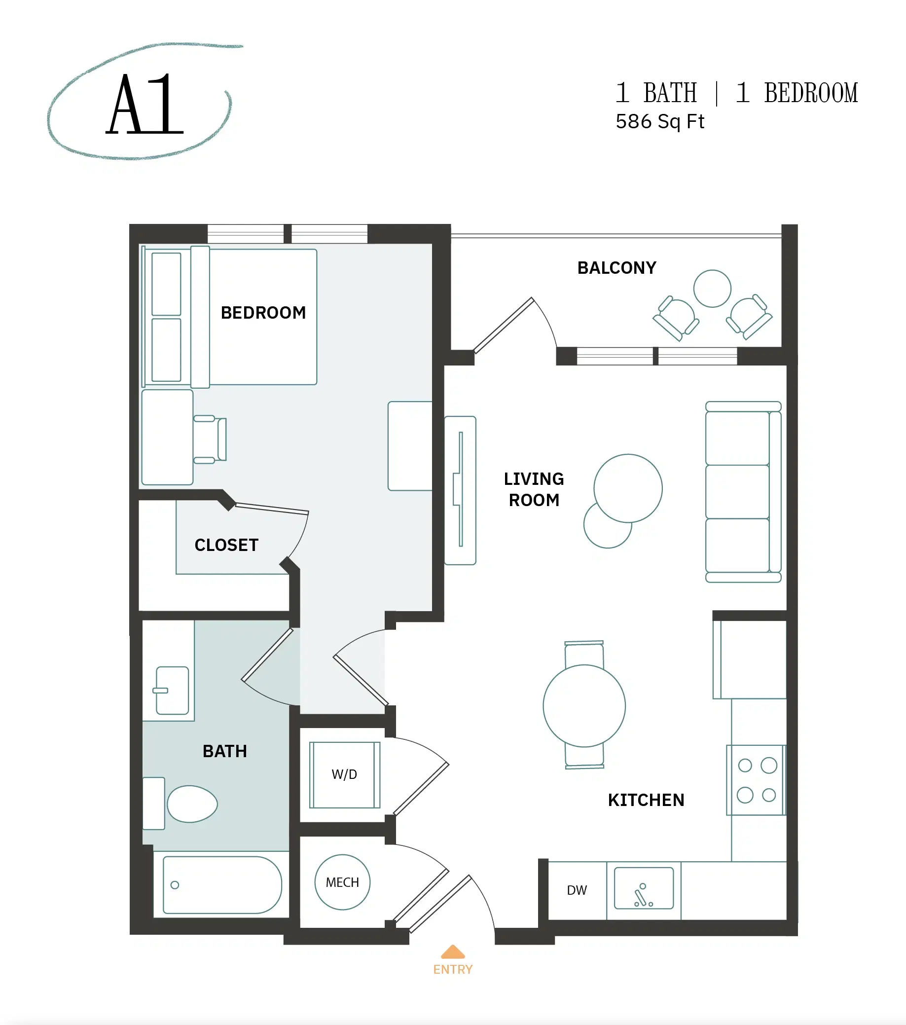 Aperture, Orlando – 1 Bedroom 1 Bathroom