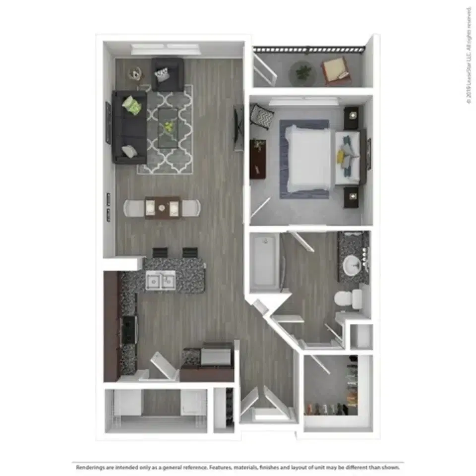 801 Polaris, Columbus – Dylan - 1 Bed 1 Bath