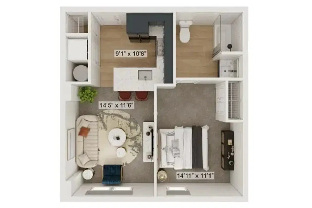 Gateway Lofts Lexington, Lexington – Private Room Private Bathroom (1 bed 1 bath)